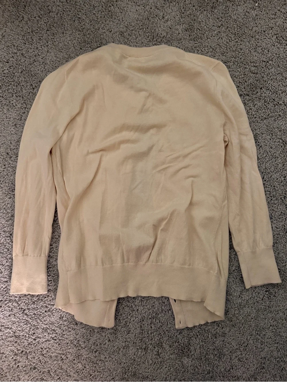 J. Crew Cream Beige Clare Cardigan — Crewneck Button-Down Sweater